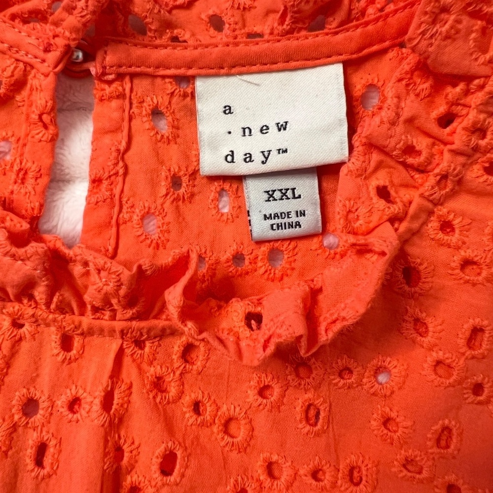 #A033 A New Day Orange Blouse - Size XXL - Picture 12 of 12